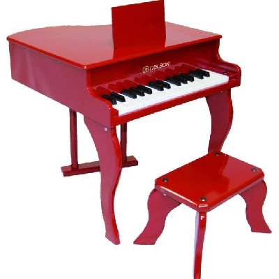 Fin de Srie : Piano  Queue Rouge pour Enfant avec Tabouret